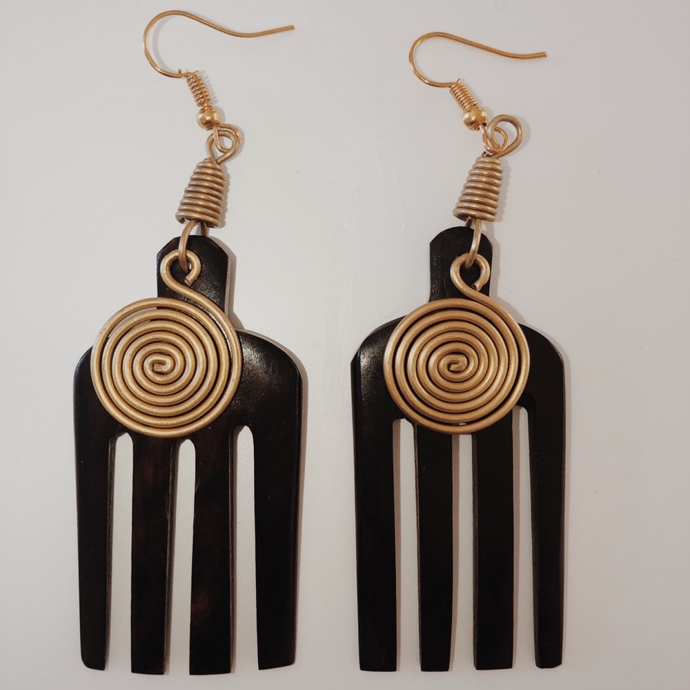 🔅❌*SOLD *❌🔅 Authentic African Comb Earrings
